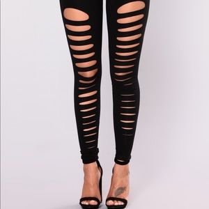 Fashion nova ripped black leggings
